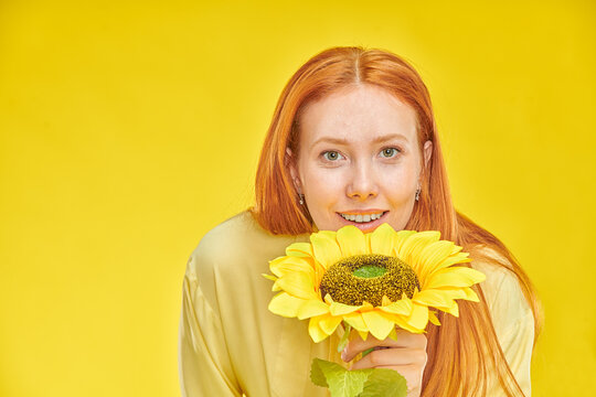 Woman with sunflower