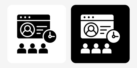 Black and white background style collection icon of Session Management