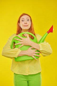 hugging watering can