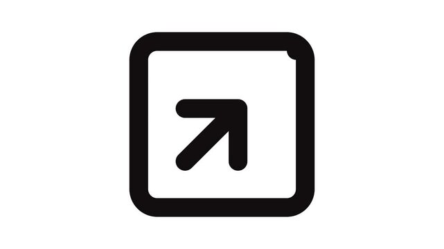  square arrow moving up right icon animation