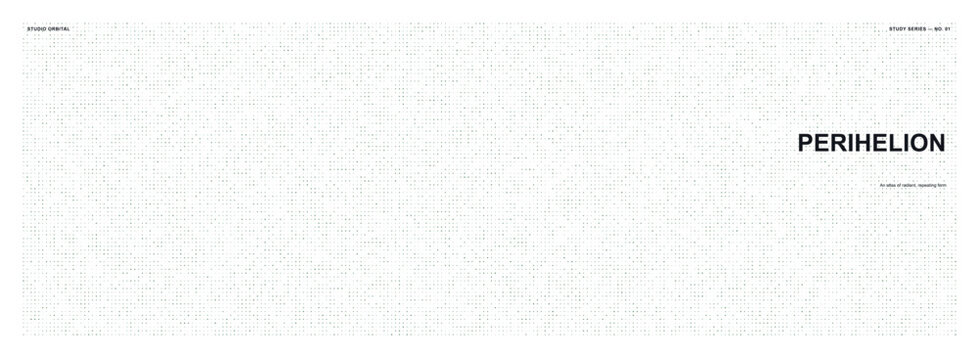 Minimalist astronomy inspired poster design featuring a clean typographic layout with the word perihelion for modern space educational displays