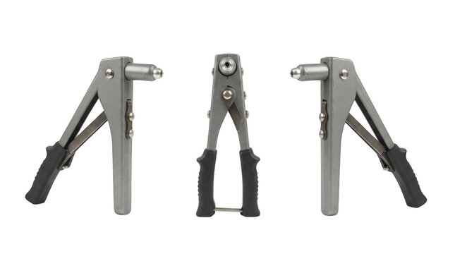 Hand rivet gun tool isolated on transparent background