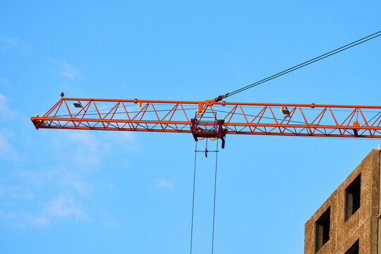 Modern tower crane assembly for high-rise building