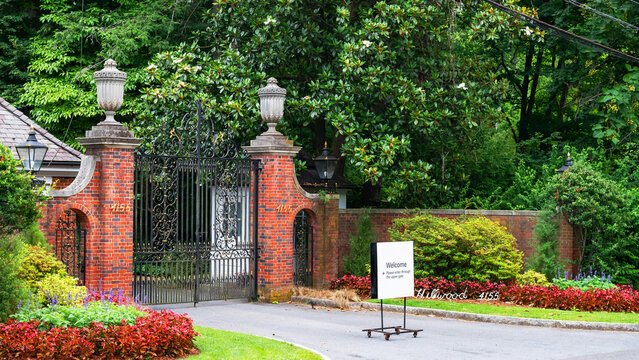 Main Entrance Gate At Hillwood Estate Museum And Gardens Washington DC Summer
