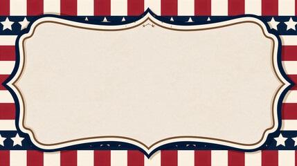 Obraz premium Patriotic american flag background with a vintage ornate frame for text or design
