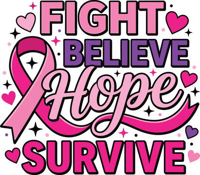Breast cancer awareness halloween vector design featuring inspirational typography and a pink ribbon for support and healing in october month