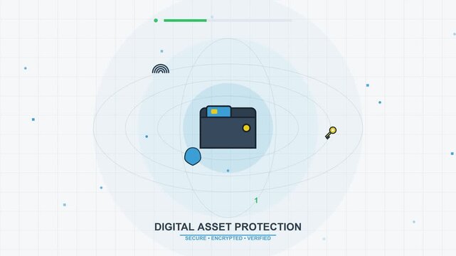 Digital Asset Protection and Secure Online Wallet Security Concept