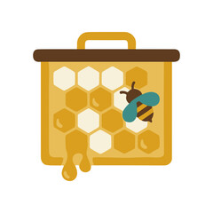 Cute Bee and Honeycomb Icon © daksarupa