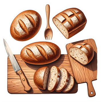 Assorted freshly baked artisan bread loaves and rolls