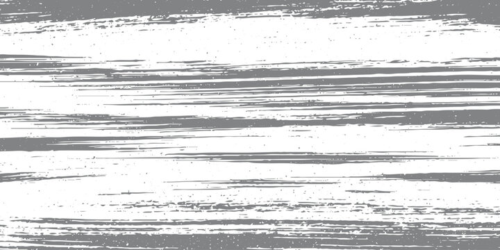 Minimalist white grunge background with horizontal dry brush strokes, distressed paint texture, rough black scratches, abstract monochrome texture design.