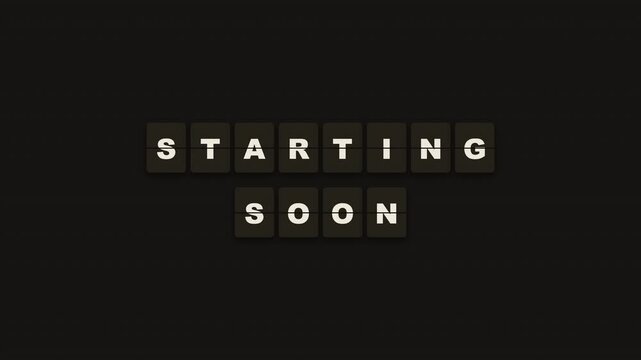 Starting Soon Split Flap Departure Board Mechanical Flip Animation Retro Analog Display 4K