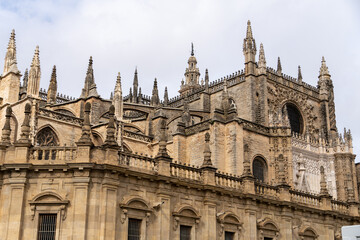 Fototapeta premium Seville Cathedral Facade Wide View