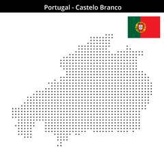 Obraz premium Map of Portugal region Castelo-Branco in small size square dots