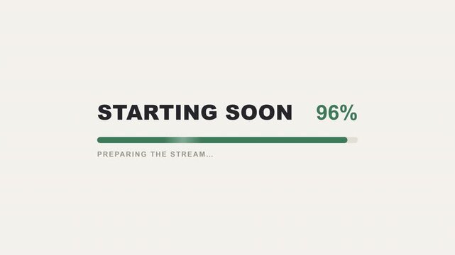Starting Soon Minimal Loading Progress Bar Percentage Counter Clean Waiting Screen 4K