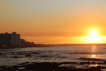Golden sunset over the Atlantic Ocean from Cape Town coastline, South Africa © Nikhil Daya