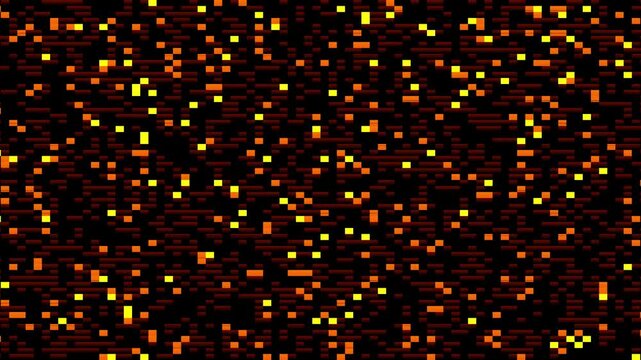 Glowing Digital Pixels and Abstract Glitch Effect on Dark Background