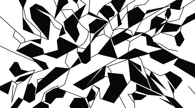 Abstract Shattered Polygon Low Poly Geometric Line Art Vector Background