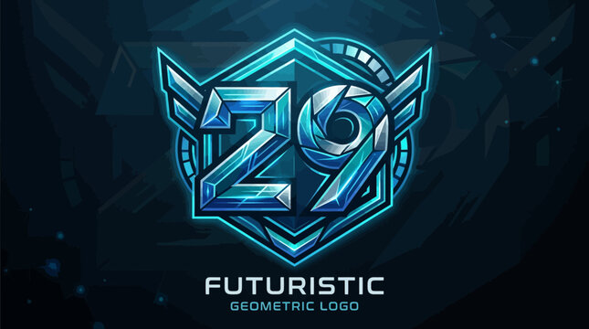 Futuristic geometric logo design element.