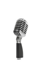 Fototapeta premium Vintage style retro dynamic microphone on background with microphone broadcast recording performance professional equipment communication technology metallic entertainment as PNG asset