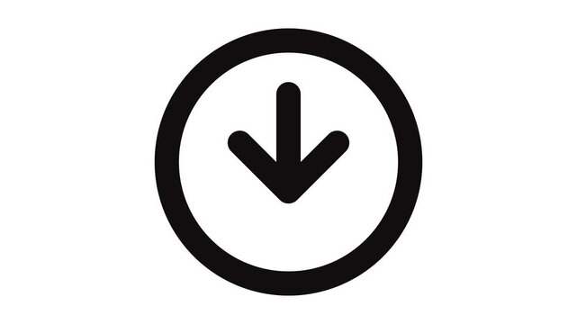 circle arrow moving down icon animation.