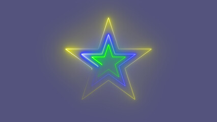 Glowing star layers distribute colorful neon star paths across a deep purple canvas backdrop. Children toy brand marketing advertisement clips gain high decorative energy from this asset.