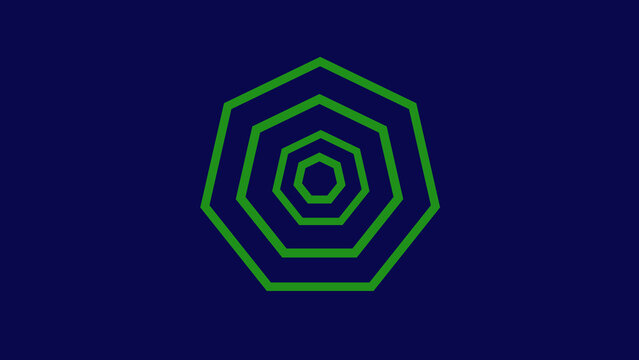 Geometric design panels stack concentric dark blue octagon vectors across structured layout fields. Creative corporate multimedia presentation slides gain premium boundaries via this geometric design.