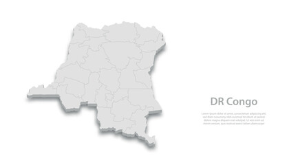 Fototapeta premium Democratic Republic of Congo Puzzle Map Illustration