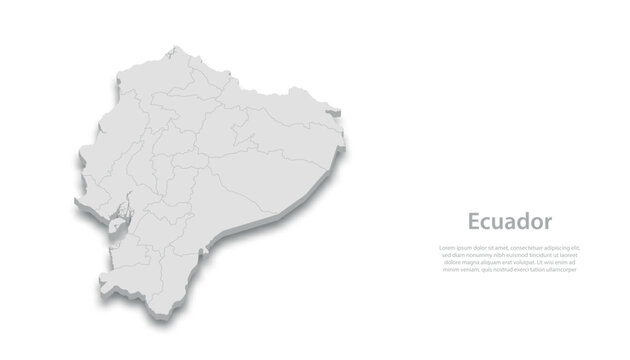 Ecuador Map 3D Isometric Design