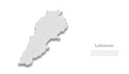 Fototapeta premium 3D Map of Lebanon with Placeholder Text