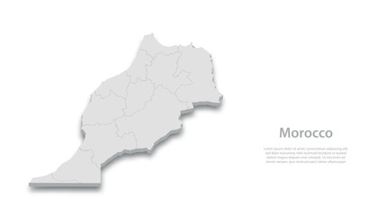 Fototapeta premium Morocco Country Map 3D Illustration with Text Space