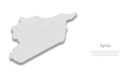 Obraz premium 3D Map of Syria with Descriptive Text Background