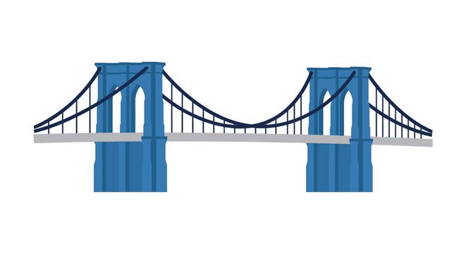 Brooklyn Bridge illustration, iconic NYC landmark, suspension bridge, city skyline element