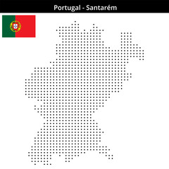 Fototapeta premium Map of Portugal region Santarém in small size square dots