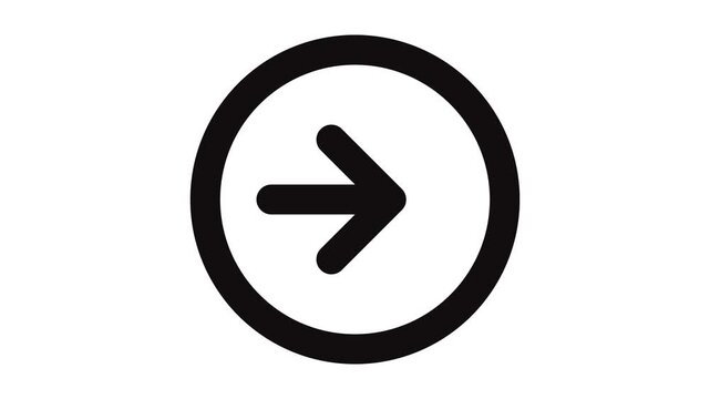 circle arrow moving right icon animation.