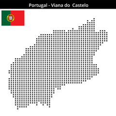 Fototapeta premium Map of Portugal region Viana-do-Castelo in medium size square dots