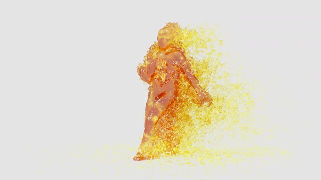 Oil Breakdance Character Dance Motion with Alpha Matte

