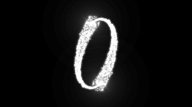 White sparkling particle trails forming an oval frame, alpha channel matte mask motion graphics overlay on black background