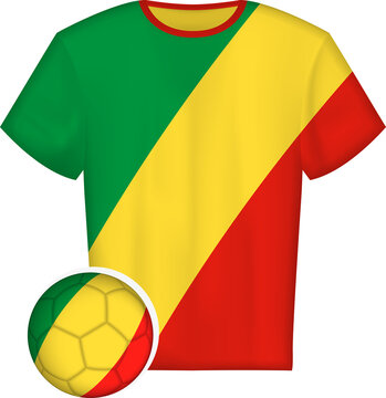Congolese Flag Soccer Jersey and Ball
