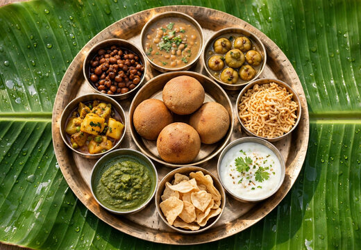 Authentic Bihari Litti Chokha Thali with Chutney, Chana and Raita