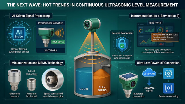 Infographic Detailing Hot Trends In Continuous Ultrasonic Level Measurement Technology image photo
