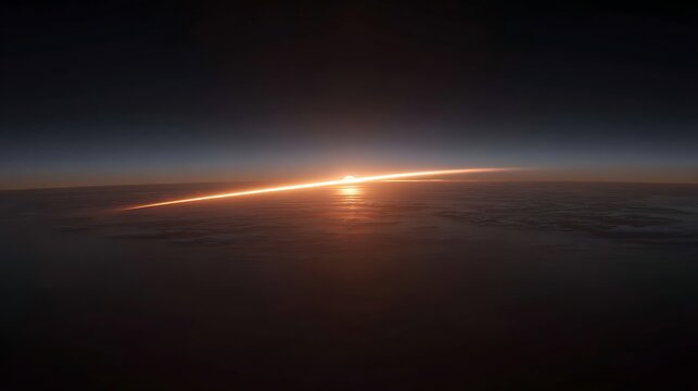 Horizontal gradient sky with orange and purple hues and transparent background