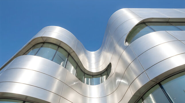 Modern architectural roof with sleek metal and glass design