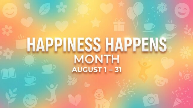 Happiness happens month august celebration banner