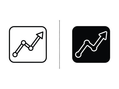 Business Growth Analytics Chart Vector Icon in Outline and Filled Styles for Professional UI Design