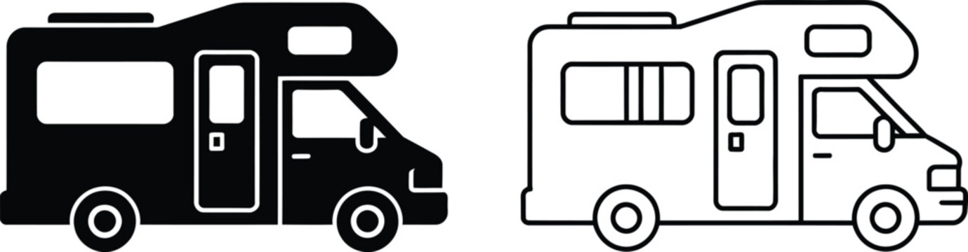 Recreational vehicle motorhome icon vector illustration