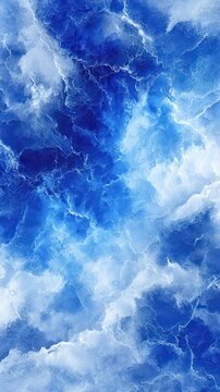 Abstract Blue and White Cloudscape Art High Angle Shot for Backgrounds and Textures in Sky Style