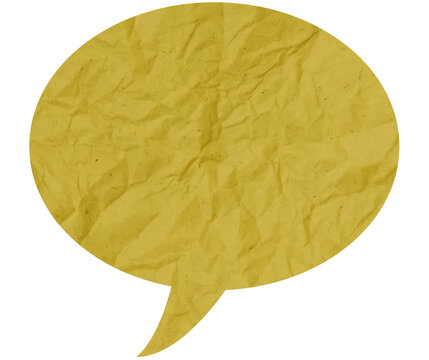 Yellow Crumpled Paper Speech Bubble PNG with Transparent Background for Chat and Comment Design