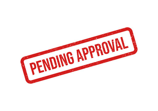 Red pending approval stamp on white isolated on transparent background