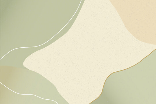 Minimalist Abstract Sage Green and Beige Background Vector with Organic Shapes