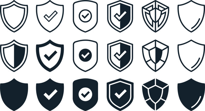 Black and white geometric polygon shapes in rows